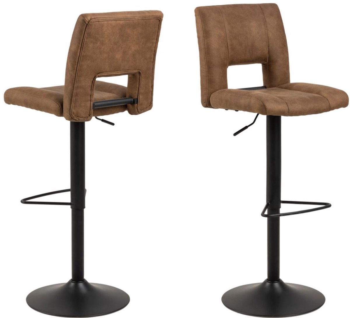 Giga Living Barkruk Wistad - Lichtbruin/Zwart - Zithoogte 83cm - Set van 2