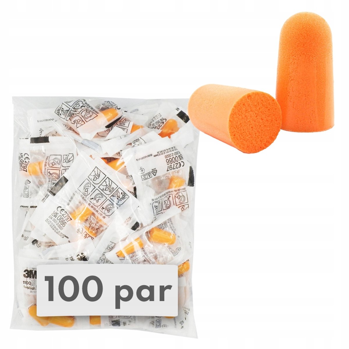 3M 1100 Oordopjes Slaap 100 Paren Oranje - 200 Stuks