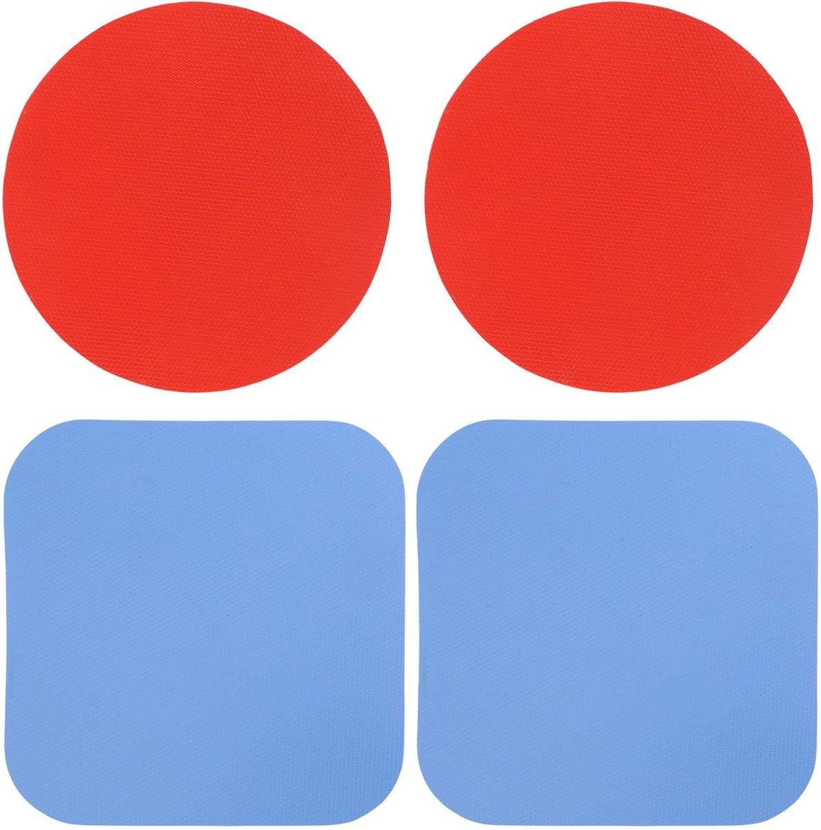 Potopener voor senioren - Rood, Blauw - 12,5 cm Cirkel & 12,8 x 12,8 cm Vierkant - Rubber Grip Pads voor Zwakke Handen en Senioren