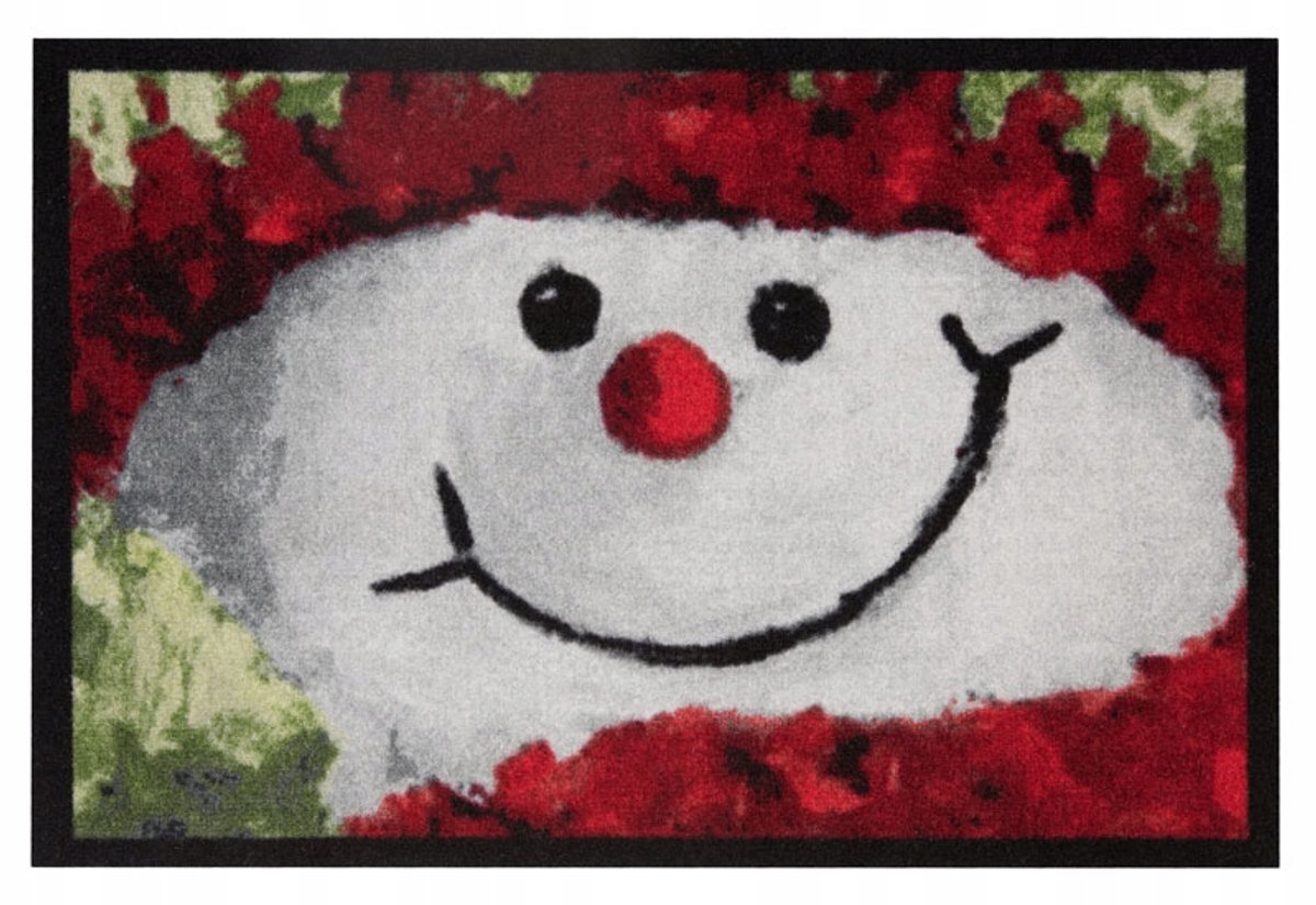 Hanse Home Vrolijke Sneeuwpop Deurmat 40x60 cm - Kerstdecoratie