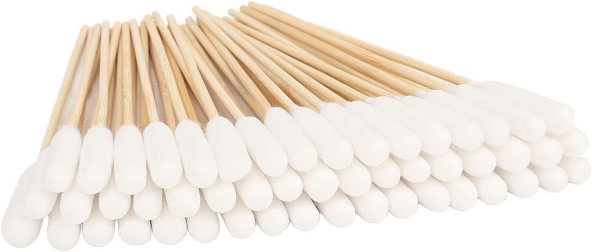 Wattenstaafjes voor Huisdieren - Wit - 15 cm - Bamboe en Katoen - Voor Honden en Katten