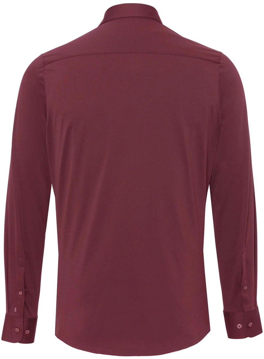 Pure The Functional Shirt Bordeaux - Maat 42 - Heren - Overhemden Formeel