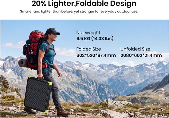 FOSSiBOT SP200PRO 200W Opvouwbaar Zonnepaneel, 25% Conversie-efficiëntie, IP67 ETFE Waterdicht, MC4 Compatibel met F800/F1200/F2400/F3600/F7200 Powerstation — afbeelding 4