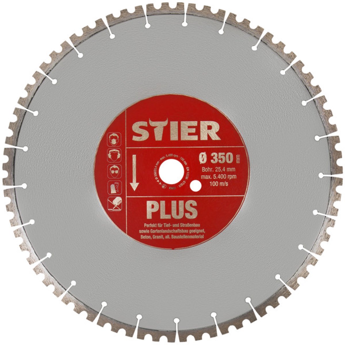 STIER - Diamantzaagblad Plus Boring - Ø 350 mm - 25,4 mm
