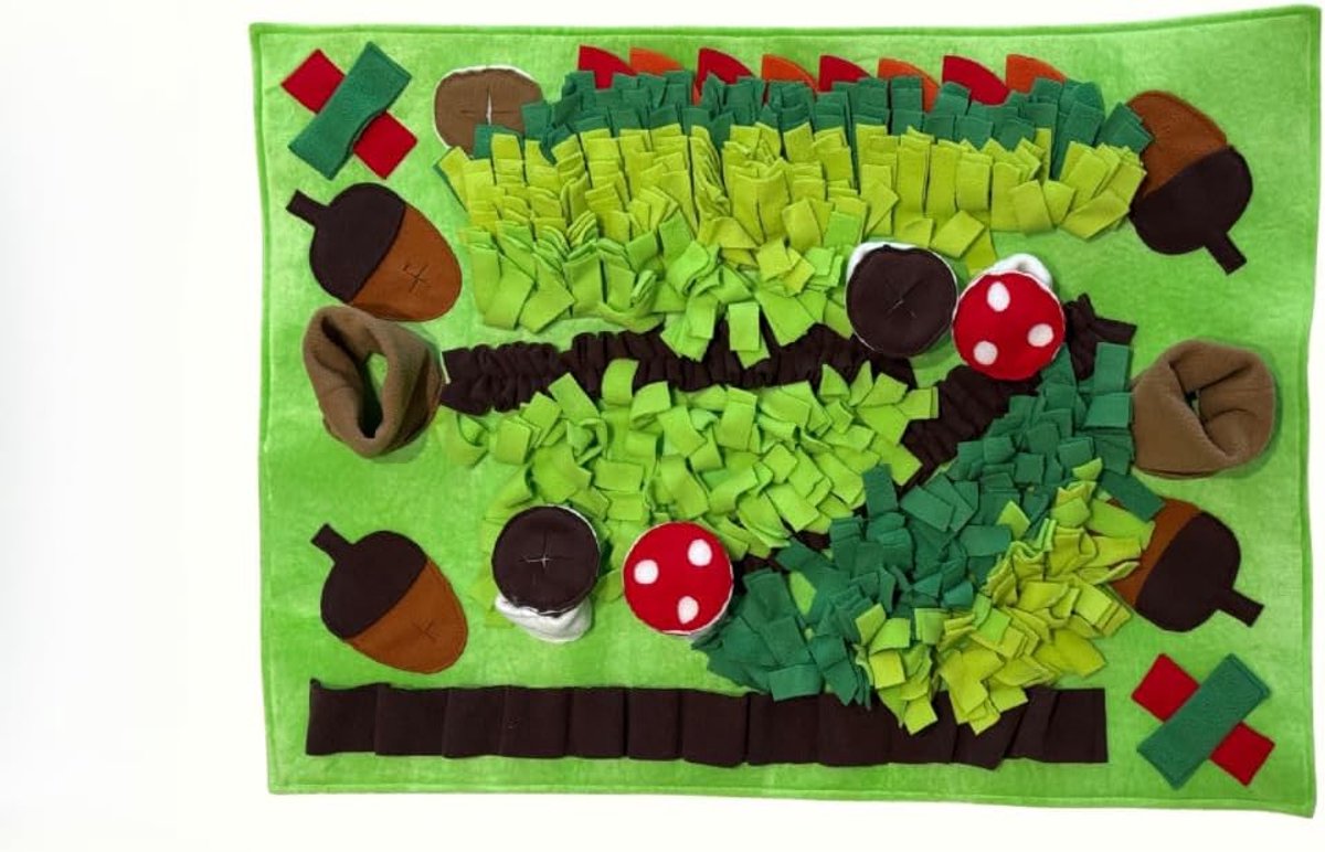 KZQ Interactieve Snuffelmat voor Honden met Paddestoel Thema, Groot Voedingskussen van 79x56 cm, Verrijkingsspeelgoed voor Binnenshuis, Geschikt voor Alle Hondenrassen