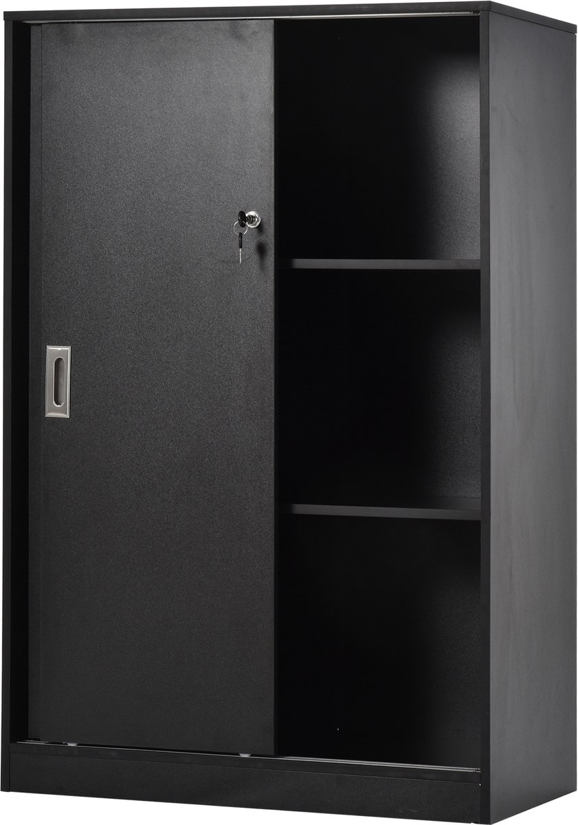 HOMCOM archiefkast - Spaanplaat - 80x40x120cm - Zwart