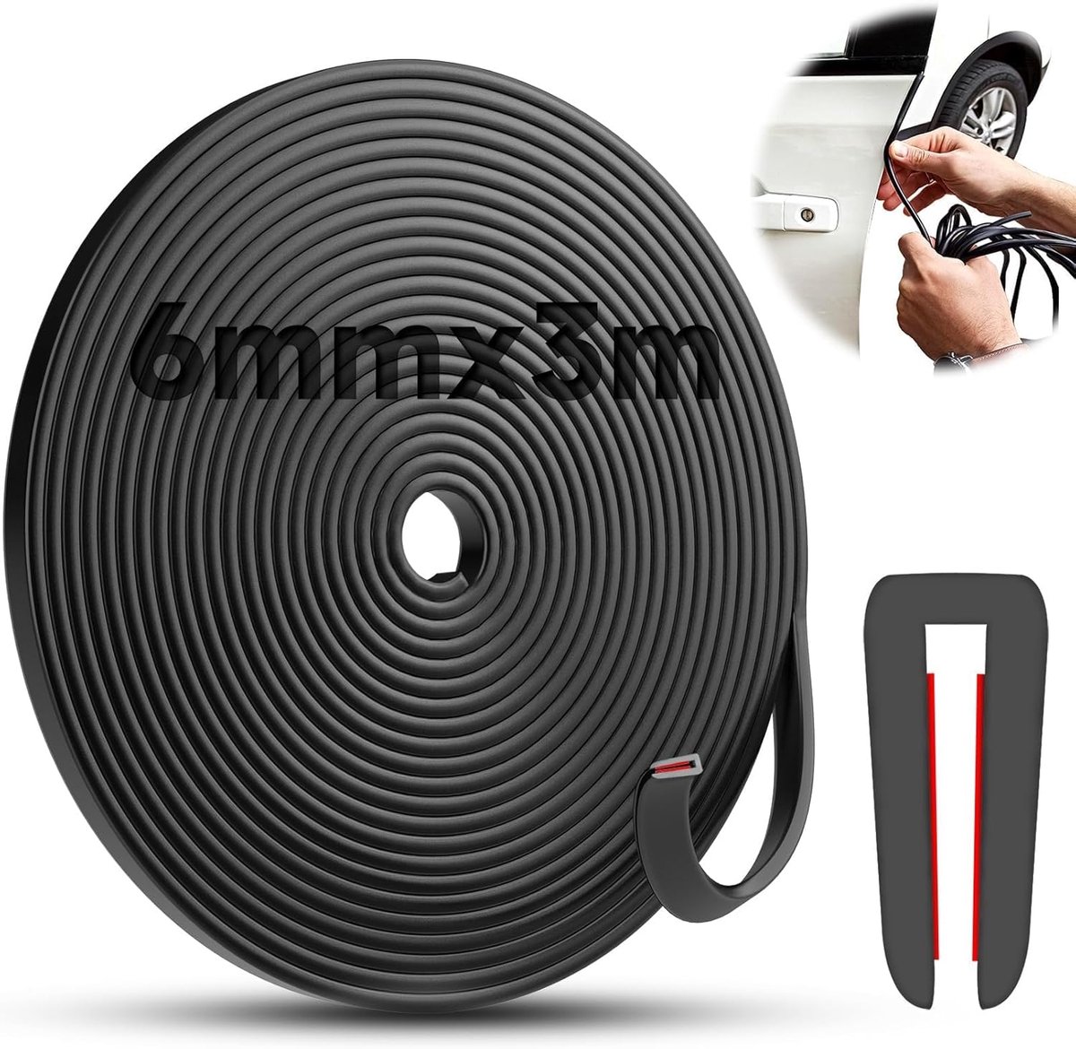 Rubber Profile 6 mm U Shape Edge Protection EPDM Professional Seal for Windows, Metal Plates, Table Corners, Car Doors - ShopVlot