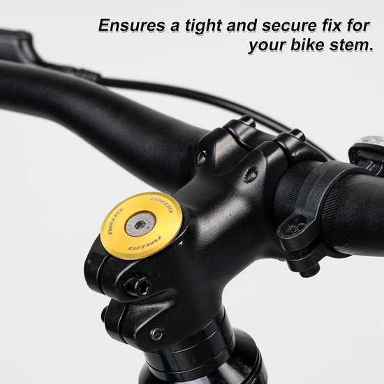Fiets Steuersatz-Oberkappe 31,8 mm Aluminium met Schroef Goldkleurig van Fiets. — afbeelding 4