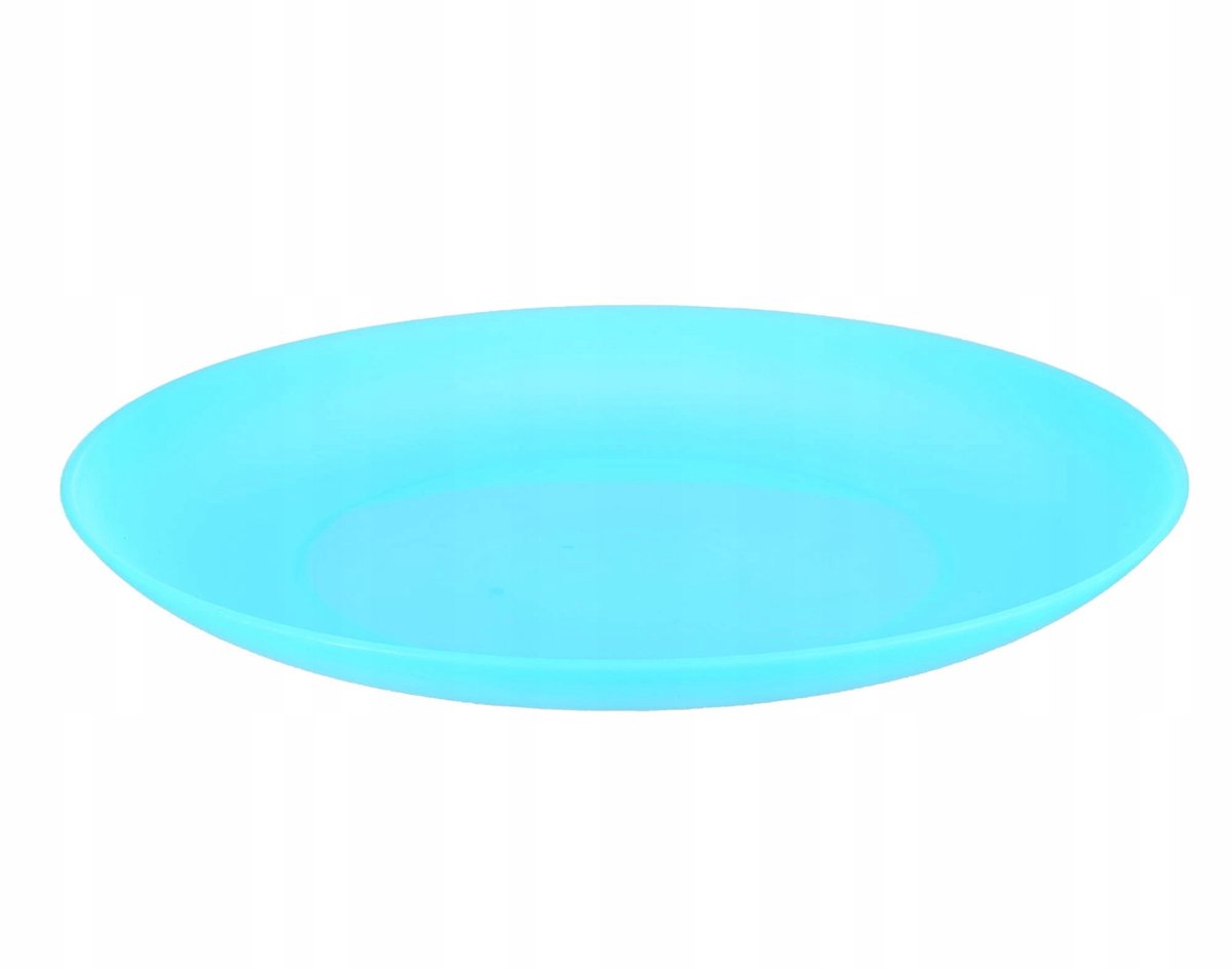 Turkoois plastic bord, 22 cm, duurzaam en magnetronbestendig