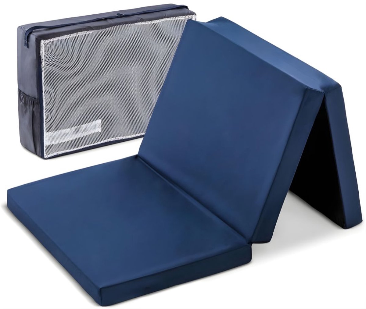 Lìon® Vouwmatras - Logeermatras - Vouwbed - Logeerbed - Opvouwbaar Matras - Blauw - ‎120cm x 60cm x 5cm
