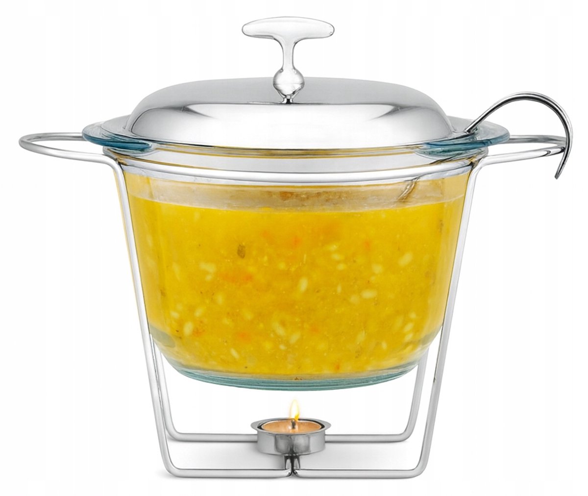 WAZA 4L Bain-Marie Warmhoudbak met Glazen Schaal