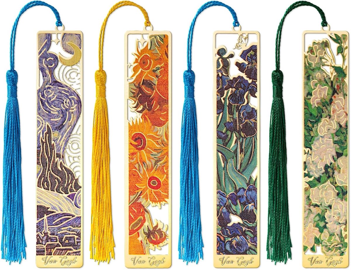 JSRQT Set of 4 Hollow Flower Tassel Metal Pages Durable Retro Handmade for Women - ShopVlot