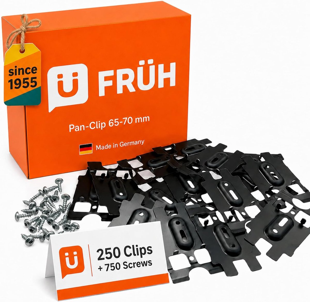 FRÜH Pan-Clip 6570 Clips for Window and Parallelogram Profiles, Pack of 250 - ShopVlot