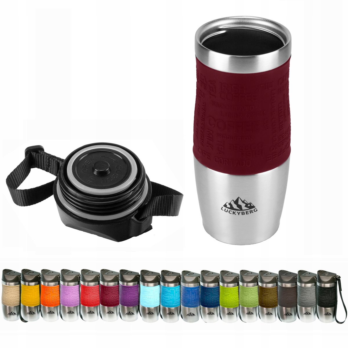 LUCKYBERG Thermosbeker Rood 400ml - Houdt Drankjes Warm/Koud