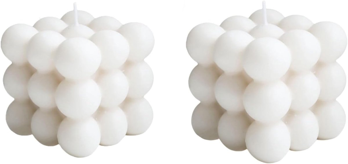 Scented Cube Candles, 2 Pieces, White Bubble Candles, Soy Wax Candles, Handmade Scented Candle, Aromatherapy Candle - ShopVlot