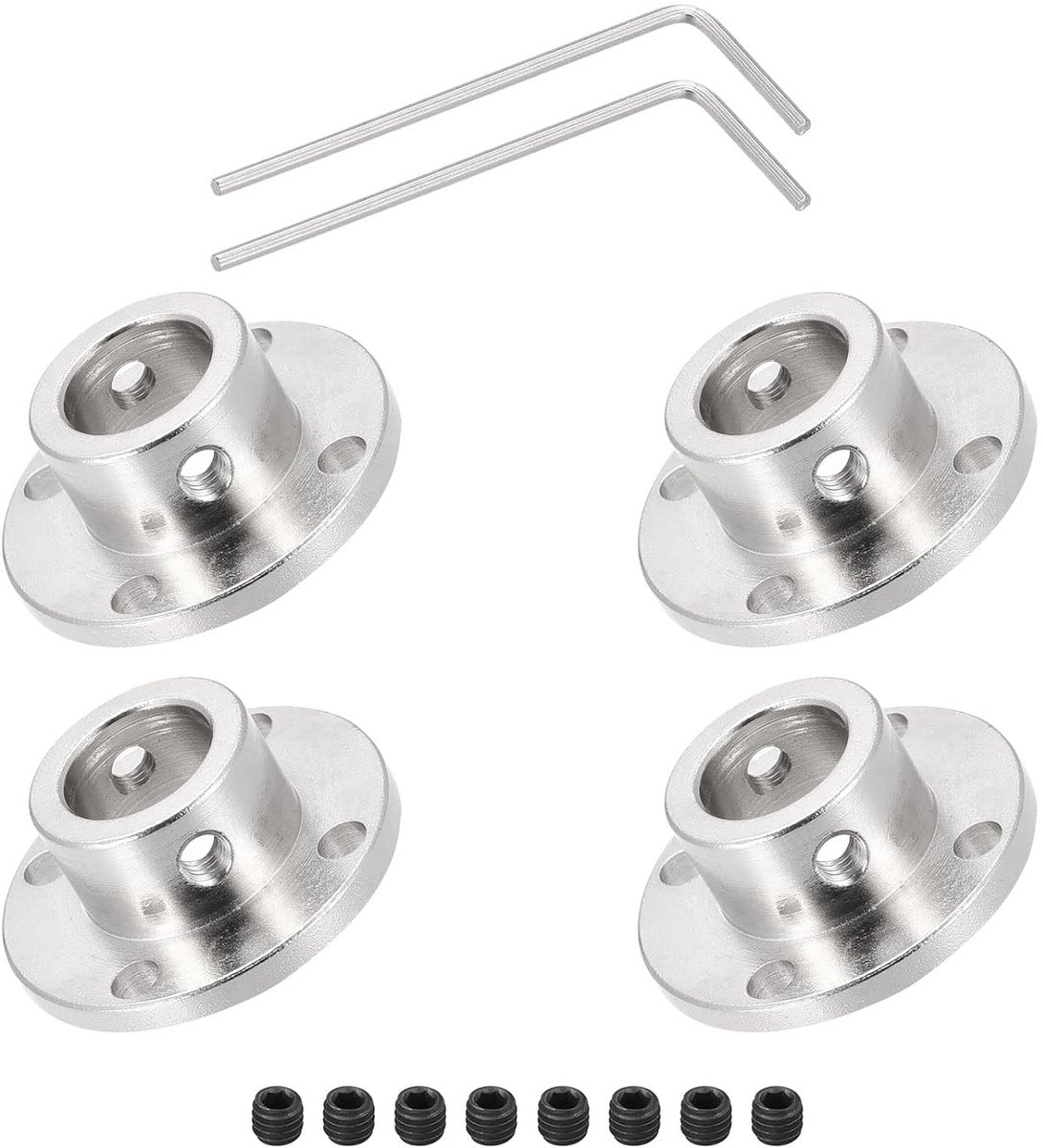 DMiotech 4 Pcs 12mm Flange Coupler Connector Rigid Guide Shaft Coupling Shaft Coupling with M2 Hex Key and Screws for - ShopVlot