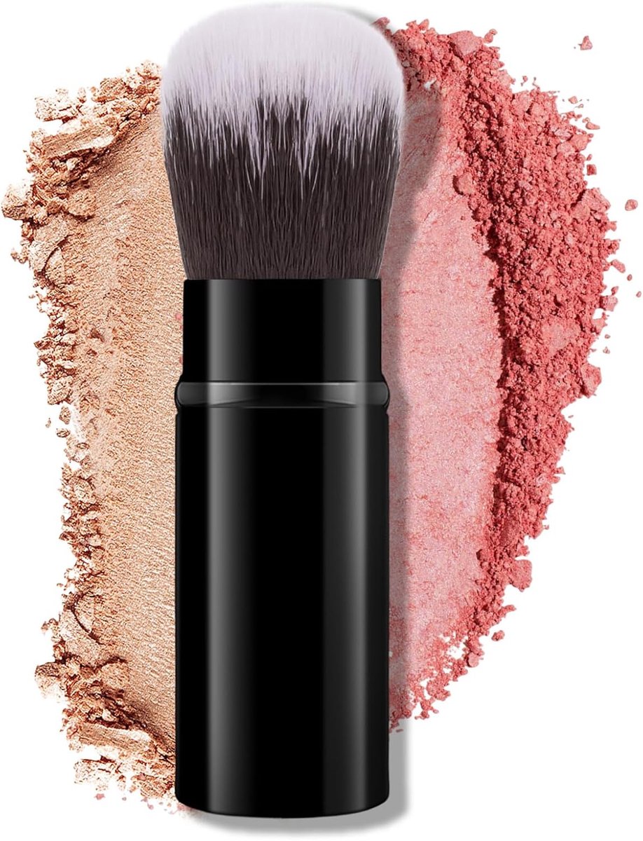 Extendable Makeup Brush, Retractable Blush Brush with Protective Cap, Portable Powder Foundation Brushes for Face - ShopVlot