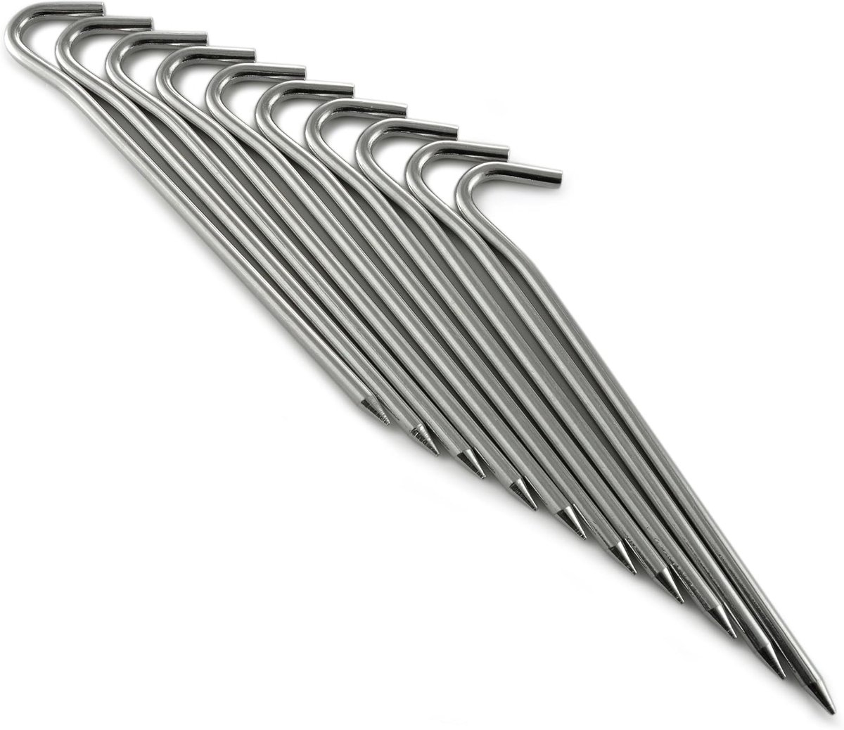 Tentsteken set van 10 aluminium - 185 mm lang - lichtgewicht en duurzaam - ideaal voor stevige verankering - ShopVlot
