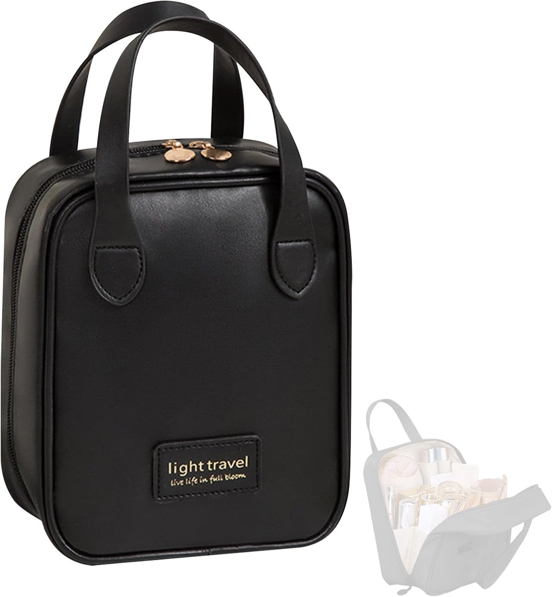 Cosmetic Bag - Grote capaciteit - PU leer - Waterproof - Ideaal voor make-up en huidverzorging - ShopVlot