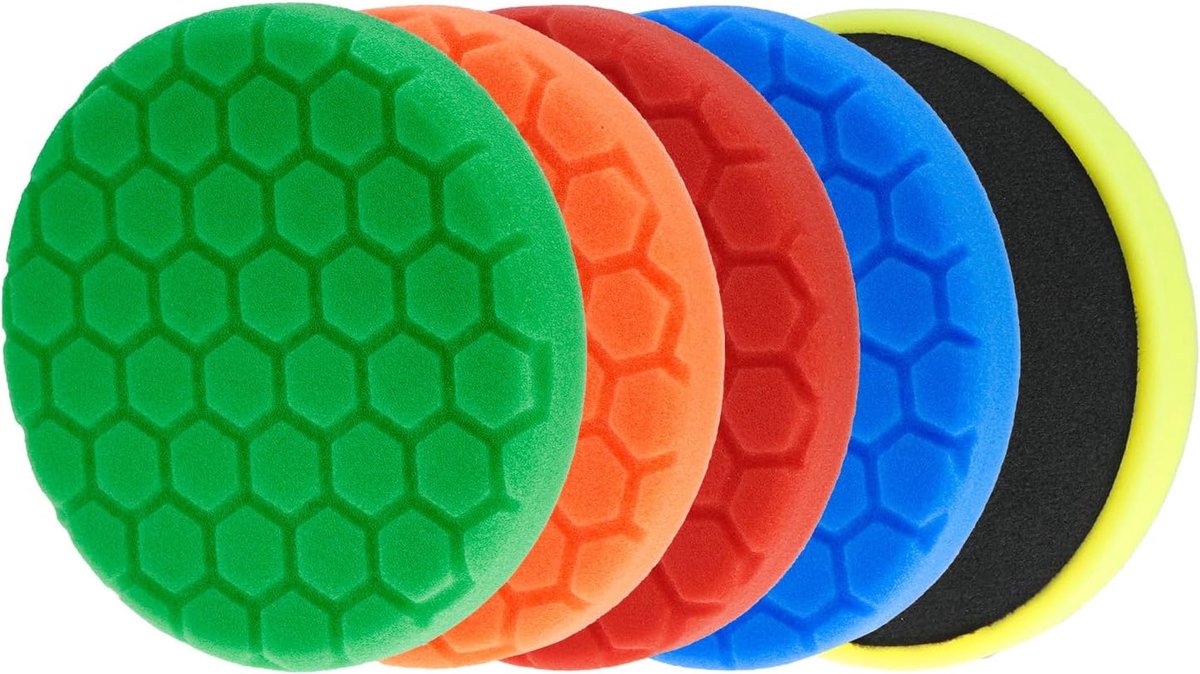 Polijstschijven 125mm - Herbruikbare spons - Diverse hardheden voor polijsten - ShopVlot