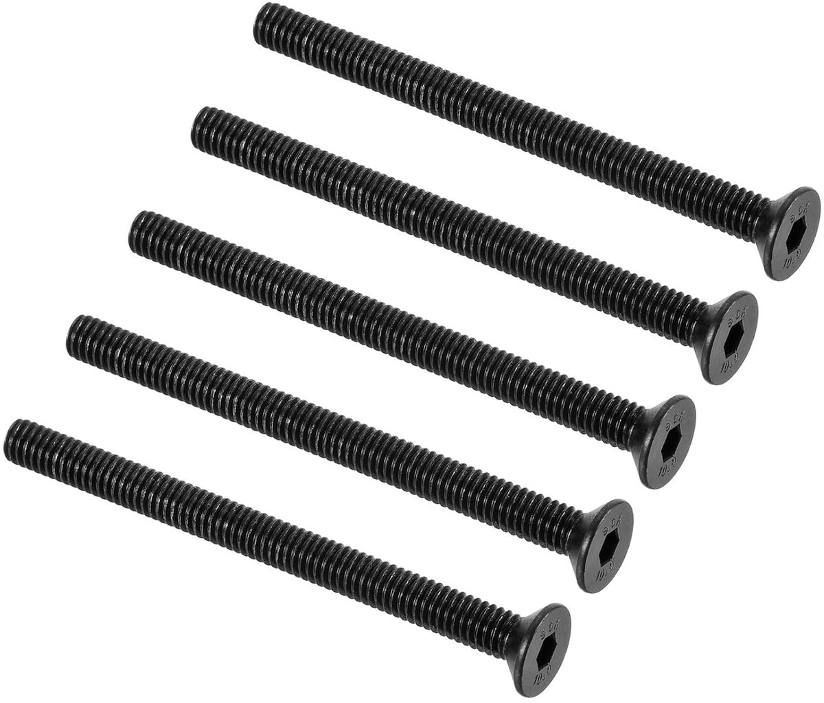 Countersunk schroeven M4 x 50mm - 10.9 legering staal - Zwart - Perfect voor meubels en machines - ShopVlot