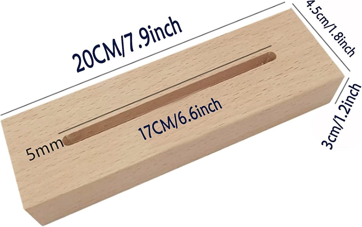 LED display base rechthoekig - gele-witte overgangslicht - houten standaard - ideaal voor decoratie - ShopVlot