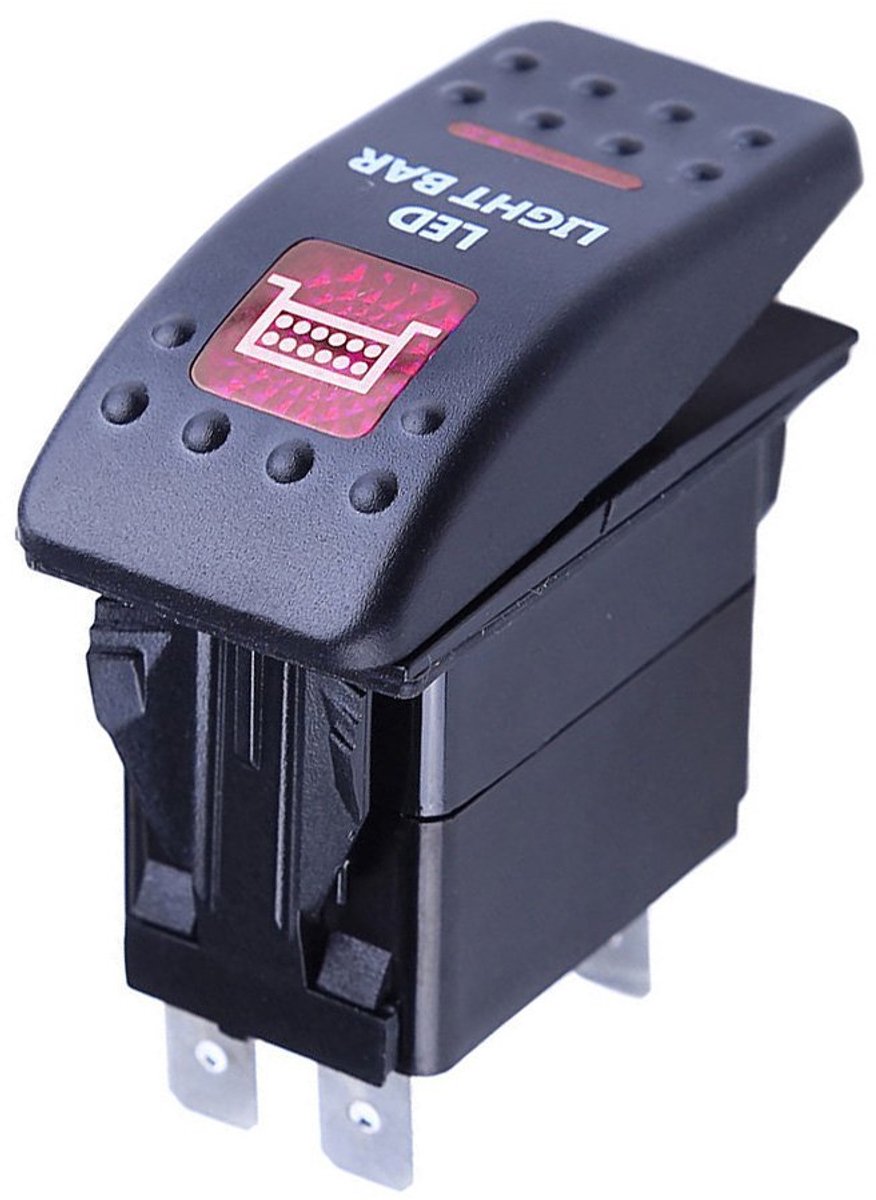 Rocker Switch 12V 20A - Rood LED Licht - Waterbestendig - Voor Auto, Truck, Boot - ShopVlot