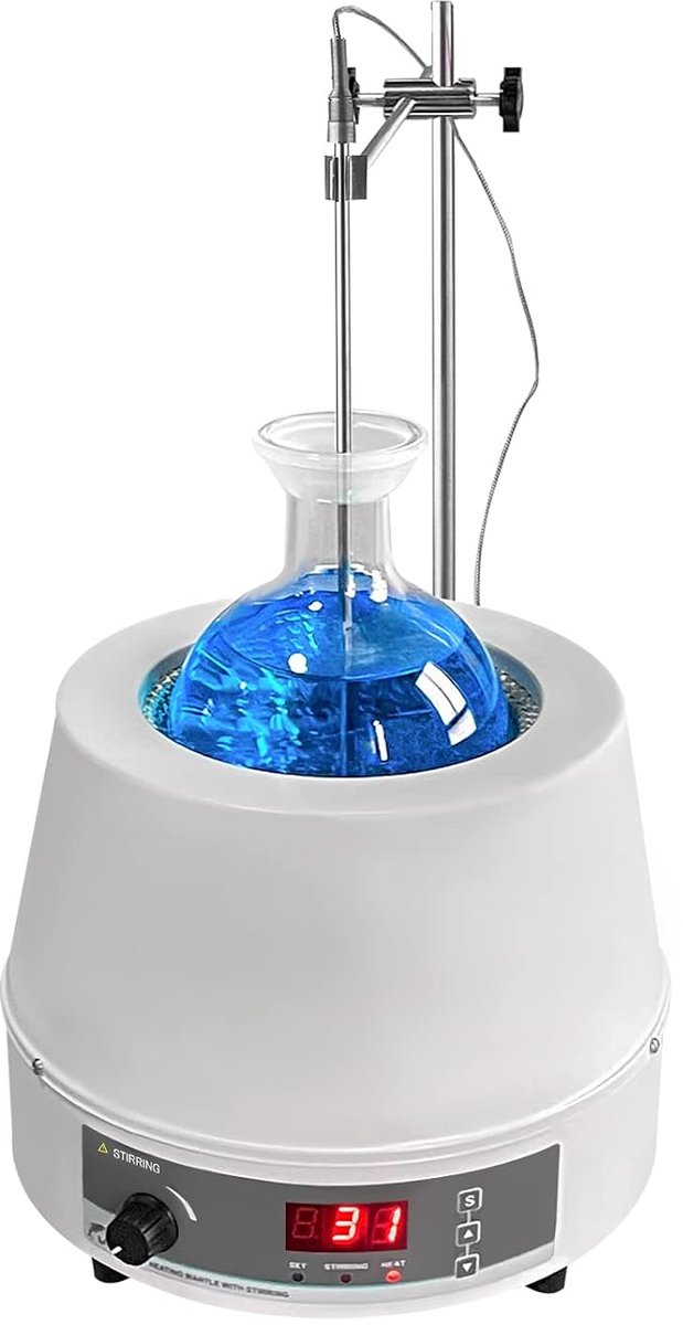 Magnetische roerder met verwarmingsjack 1000 ml - laboratoriumthermostaat met temperatuurcontrole - ShopVlot