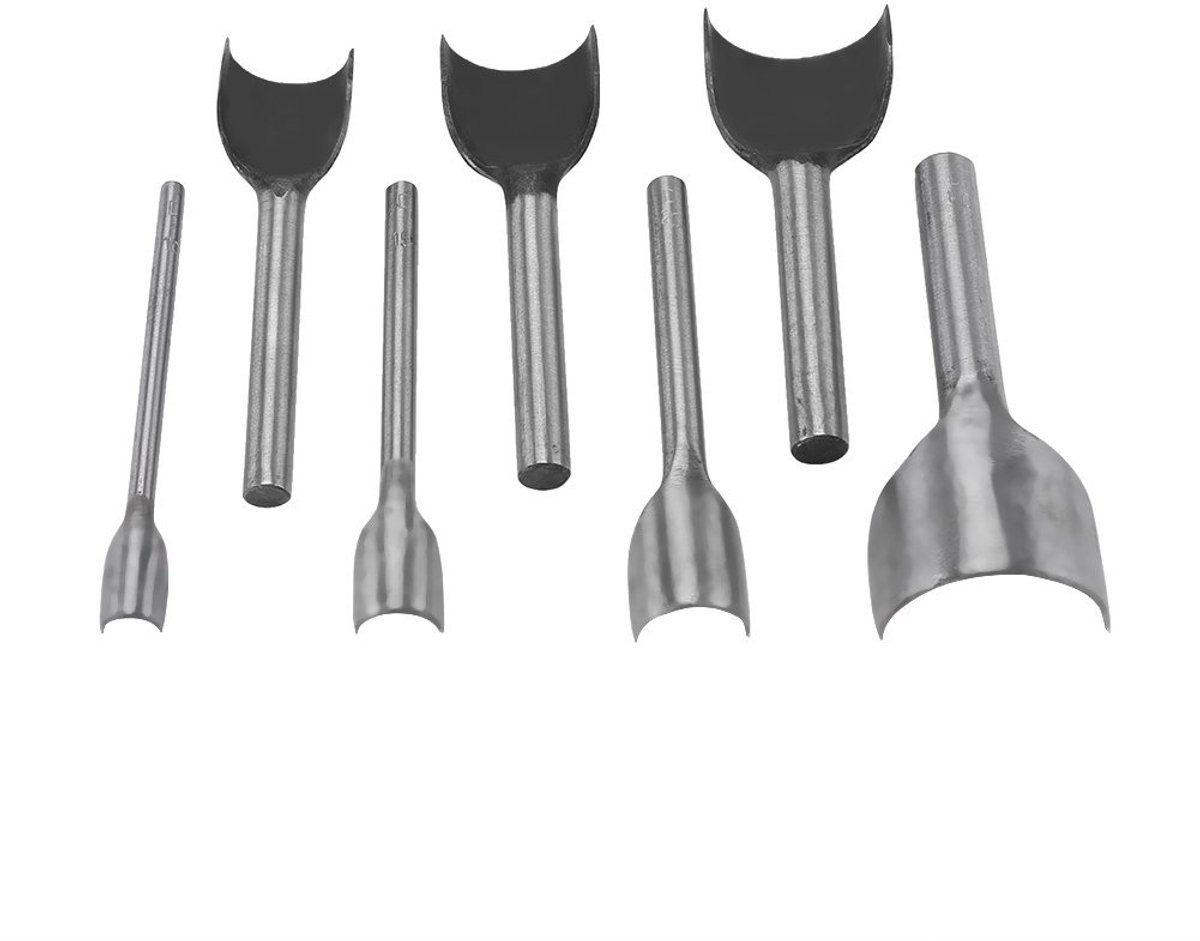 Solidchoice- Cutter Set 7 Stuks - Half-Ronde Perforator - Lederen Craft Tools - DIY Handwerk - Duurzaam Staal - Geschikt voor Portemonnee en Riem