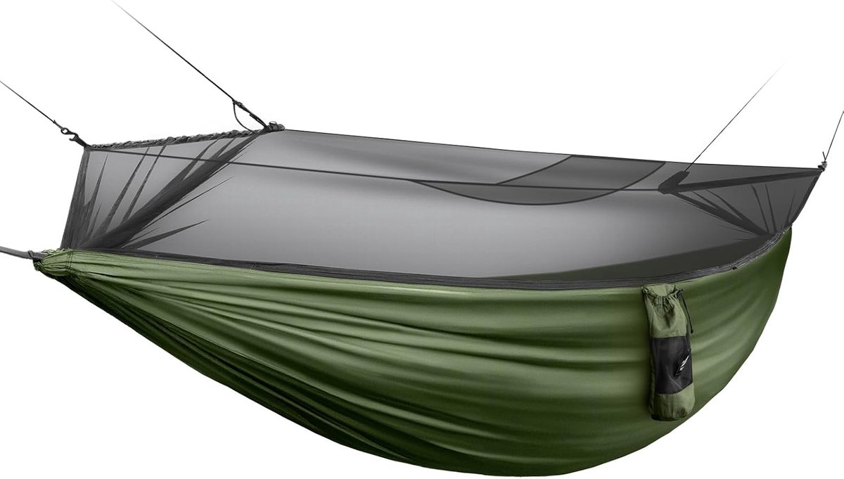 Night Cat Hangmat Outdoor met Muggennet: Kampeer Hangmat Licht 1 Persoon voor Reizen Avontuur Trekken en Buiten