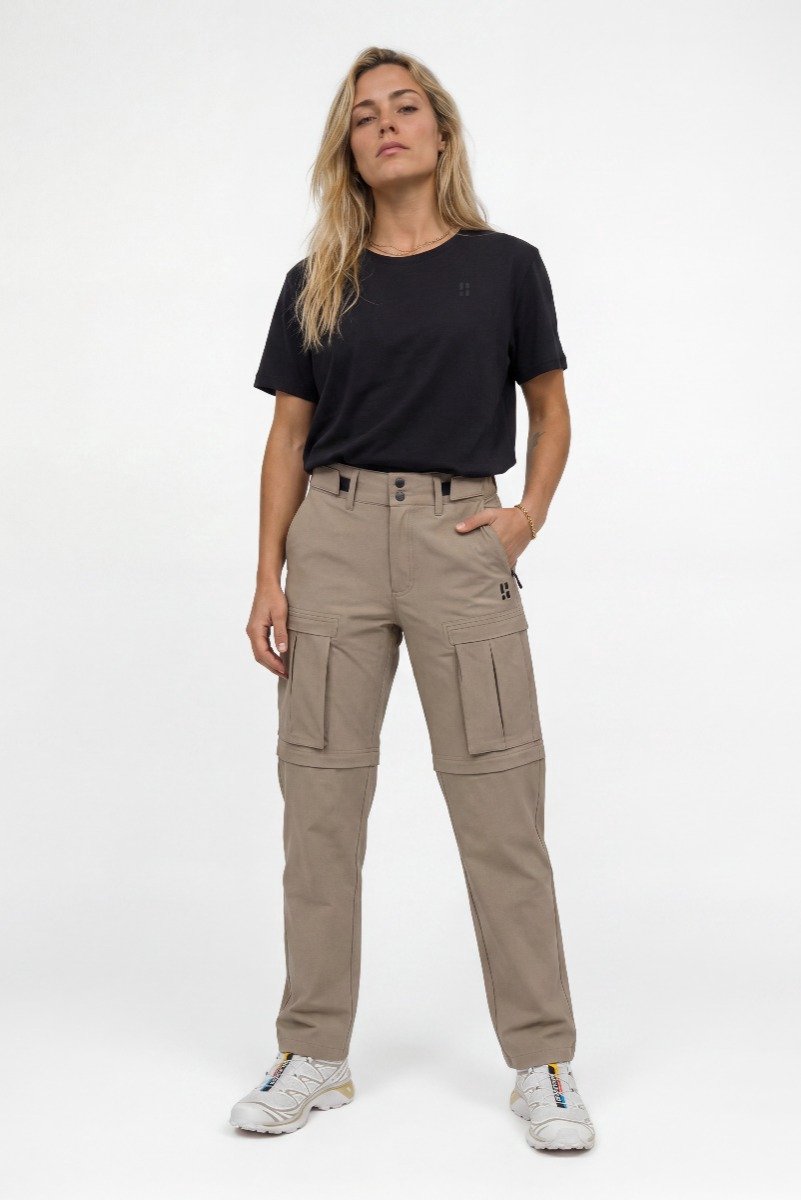Poederbaas Outdoor Broek Baggy Unisex SOLX Afritsbroek voor Heren én Dames Wandelen & Outdoor Vintage Beige