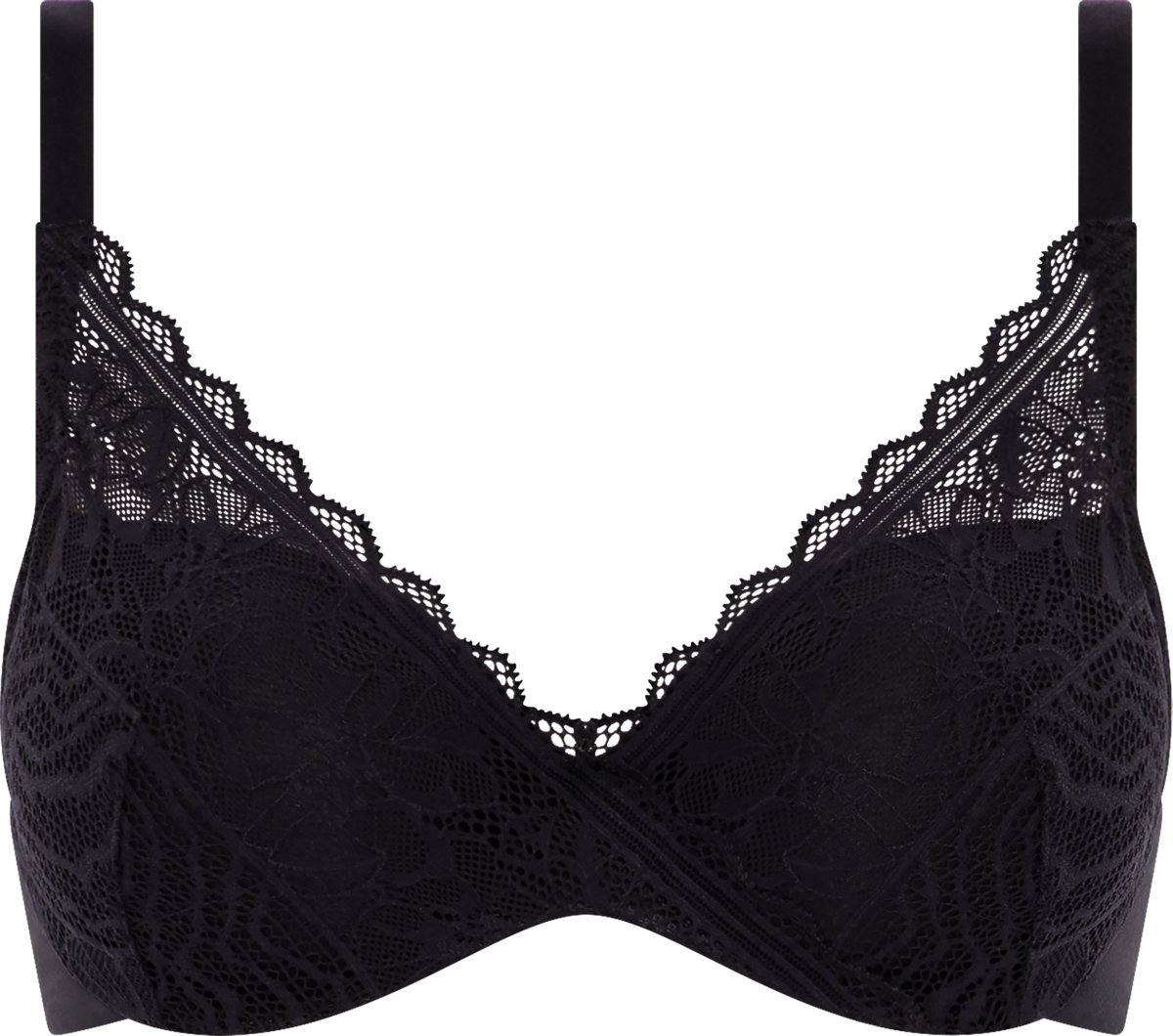 Chantelle - Floral Touch - Bedekkende memory bh - Soft Feel - ZWART