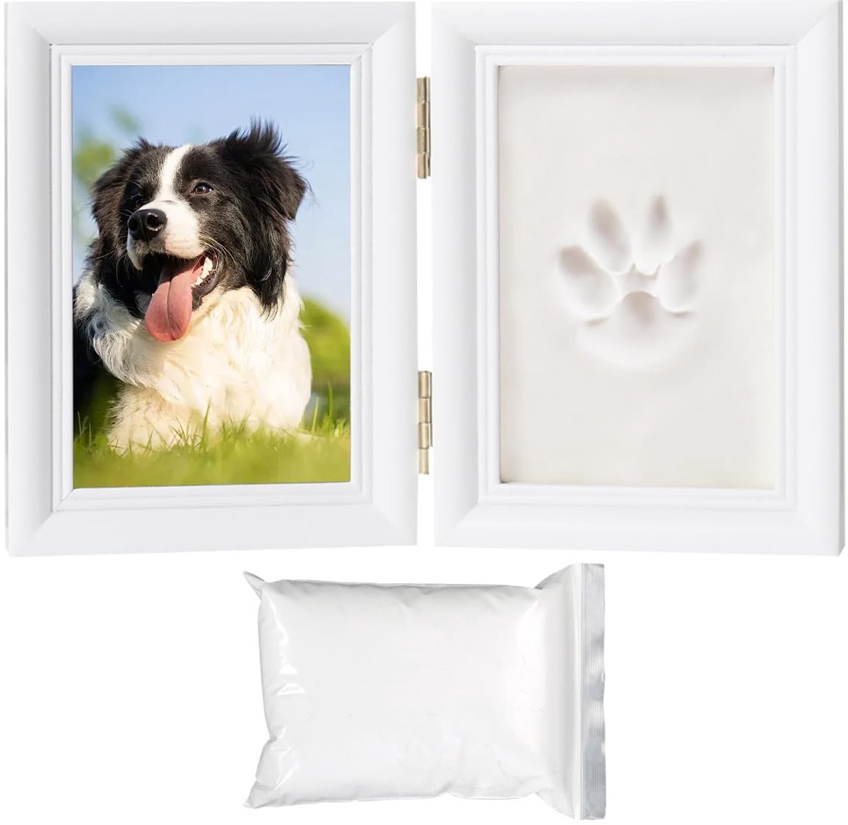 Dailygoods- Pootafdrukset honden - 3D Fotolijst - Hondenherinneringsgeschenk - Kunstharsplaat - Duurzame pootafdrukken - Huisdecoratie - Herinneringslijst