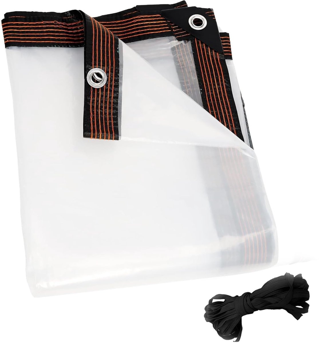 Dailygoods- Dekzeil 2x2,5 m Waterdicht - Transparant - Afdekzeil - Zeildoek - UV-bestendig - Stormbestendig - Voor buitengebruik