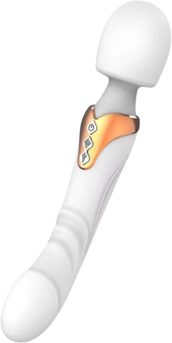 SF Toys Luxe Wandvibrator Dildo - Dubbele Motor - 10+10 Vibratiestanden - USB Oplaadbaar - Waterbestendig - Premium Siliconen - Wit