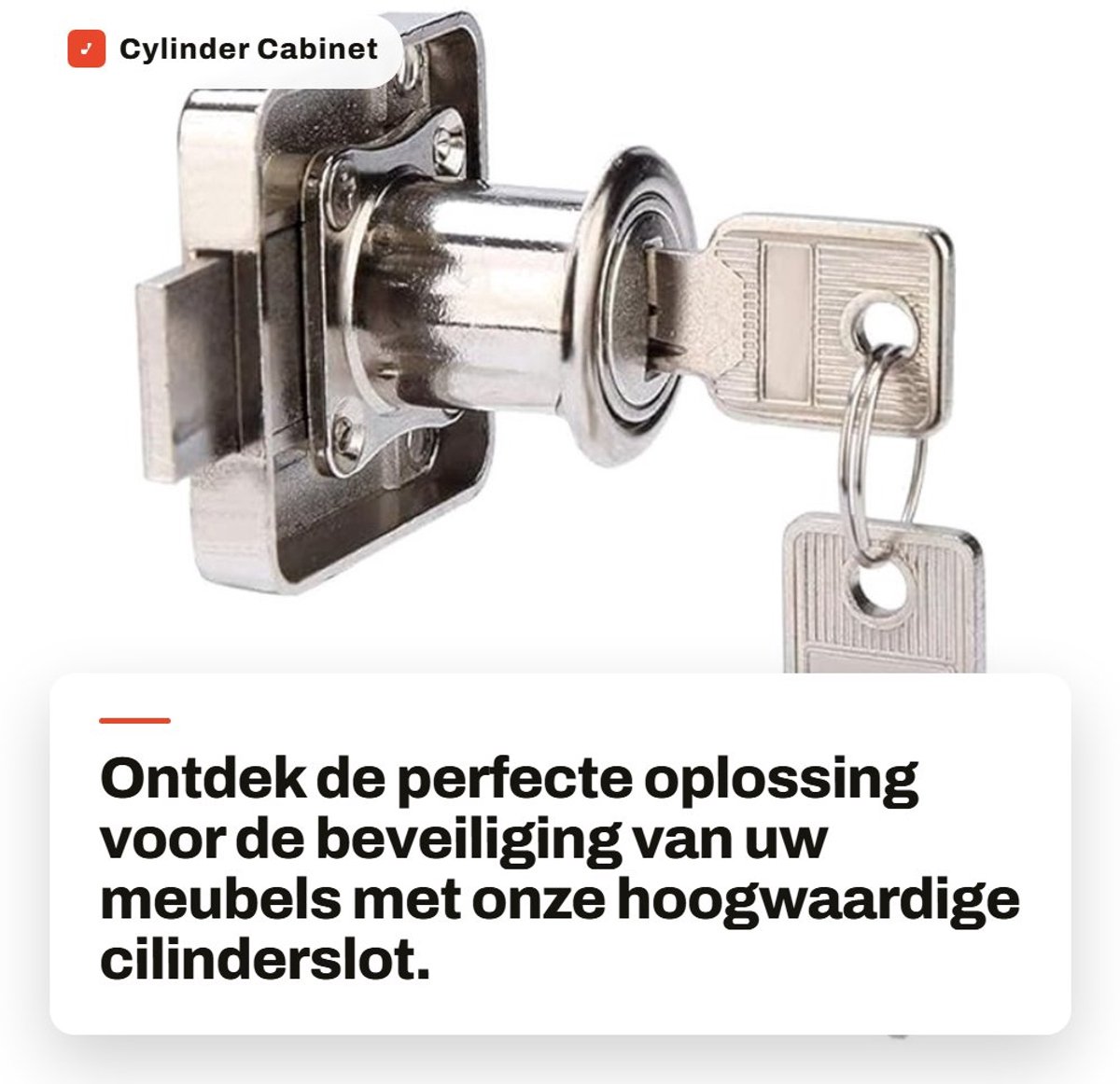 Dailygoods- Kastslot met cilinder - Antidiefstal - Zinklegering - Voor lade - Eenvoudige installatie - 2 sleutels - Kwaliteitsgarantie - Deurslot
