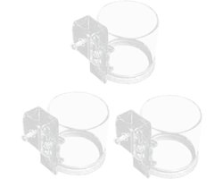 Acryl Voerbakjes - Aquarium Voederbak - Vis Voeren - Anti-botsingsstrip - 3 Stuks - Transparant