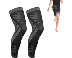 Compressiemouwen voor volledige benen, knie- en beencompressiemouwen, kniemouwen voor pijnverlichting, compressiekousen voor knie- en beensporten, 1, L