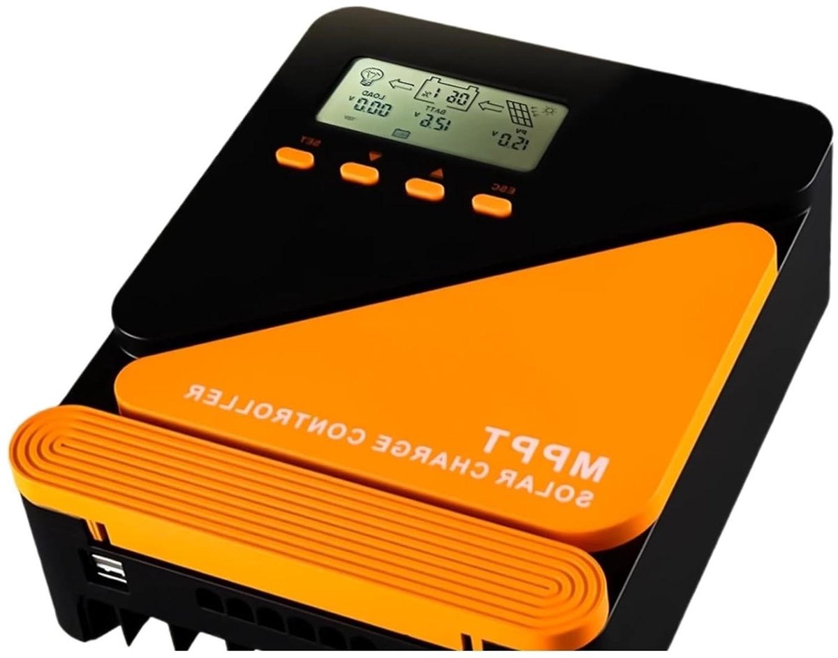 Laadregelaar - Zonnepaneel Controller - Energie Beheer - Hoge Capaciteit - 60A - Zwart