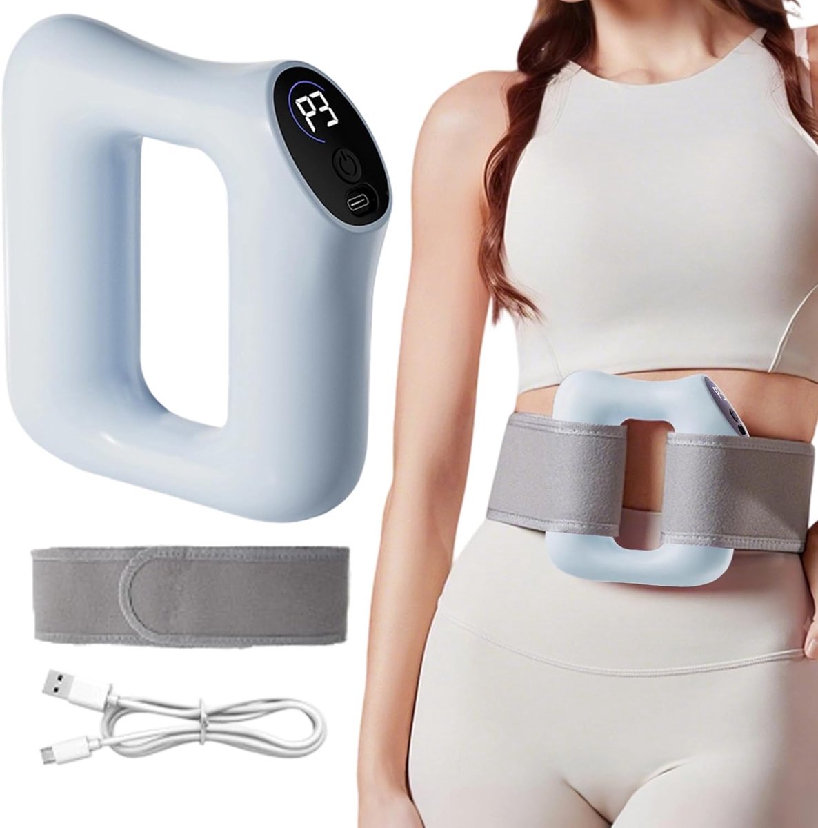 Fascia Massage Gereedschap, Elektrisch Massage Apparaat, USB Oplaadbaar Lichaamsvormend Apparaat voor Gym Zwangerschap Rug Workout Spa Reizen Herstel Arm
