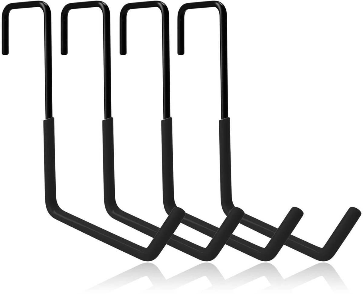 Dailygoods- Garagehaak - 4 Stuks - Robuuste Fietshouder - Antislip - Krasbestendig - Tot 30 kg Draagvermogen - Geschikt voor Tuingereedschap