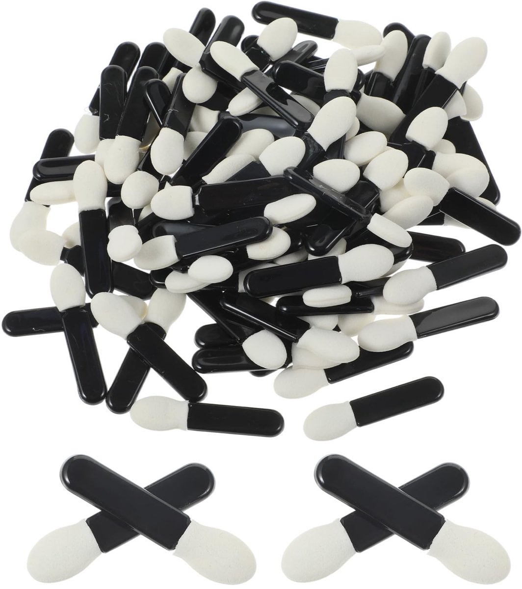 Dailygoods- Oogschaduwkwast Set van 100 Stuks - Wegwerp Applicator - Mini Oogschaduwborstel - Nauwkeurige Sponskop - Zacht Latex Katoen - Hygiënisch Gebruik - Make-up Applicator