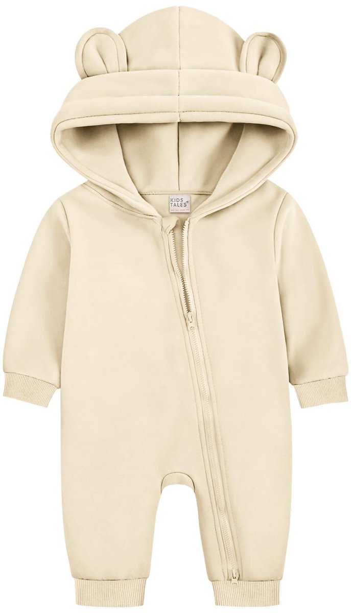 Dailygoods- Romper met Capuchon - Baby Overall - Lange Mouwen - Ademend Katoen - Hypoallergeen - Voedend Comfort - Jumpsuit