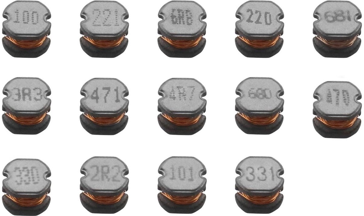 Dailygoods - Draadspoel Assortiment - Power Inductor Kit - Zwart - 140 Stuks - Inclusief 14 Waarden - Geschikt voor Elektronica Projecten