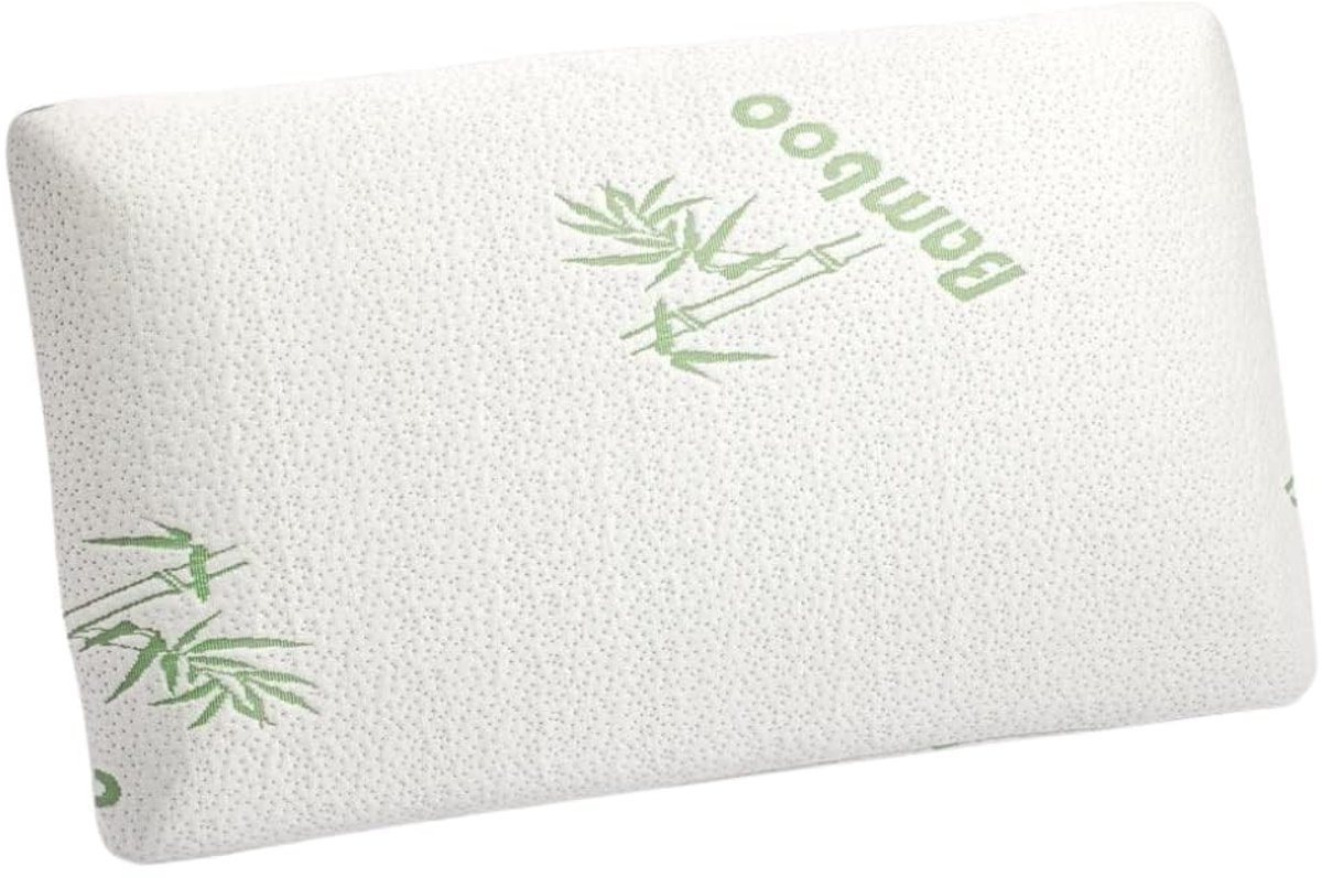 Dailygoods- Neksteunkussen Ergonomisch - Hoofdkussen 70x40cm - Traagschuim - Drukontlastend - Bamboe-overtrek - Hoogte 12cm