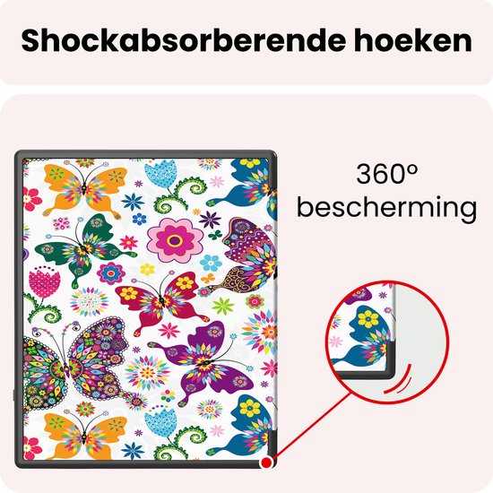 Hoes Geschikt voor Kobo Elipsa 2E Hoesje Bookcase Cover Book Case Hoes Sleepcover - Vlinders — afbeelding 4