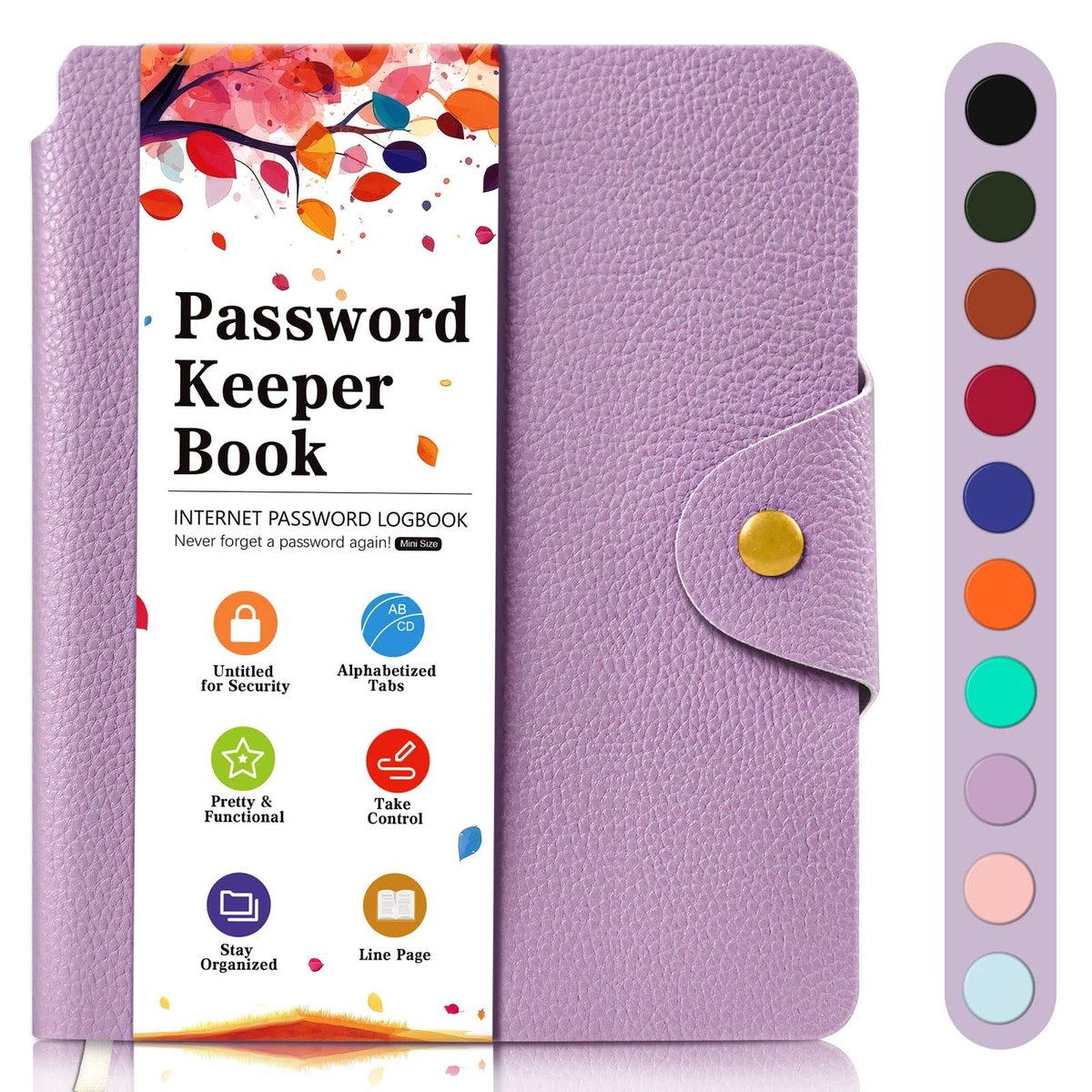 Solidchoice- Wachtwoordboek Compact - Wachtwoordorganisator - Internetwachtwoordboek - Notitieboek - A-Z Tabbladen - 15,3 x 13 cm - Wachtwoordlogboek