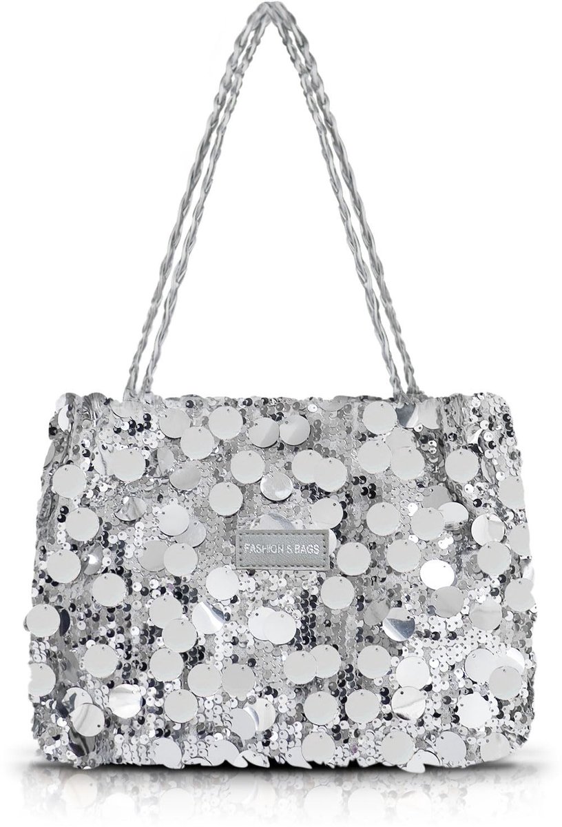 Dailygoods - AfitLulu Pailletten Tote Bag voor dames, prikkelende handtas met ritssluiting en leren handvat, modieuze schoudertas voor dames, grote onderarmtas, shopper, tas voor feestjes, afspraken, banketten