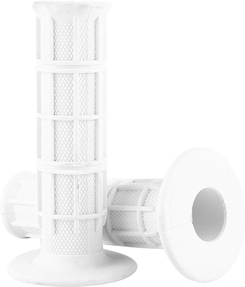 Universele 7/8" Motorfiets Handvatten van Rubber, Antislip Grip, Set van 2 (Wit) voor Comfort en Controle