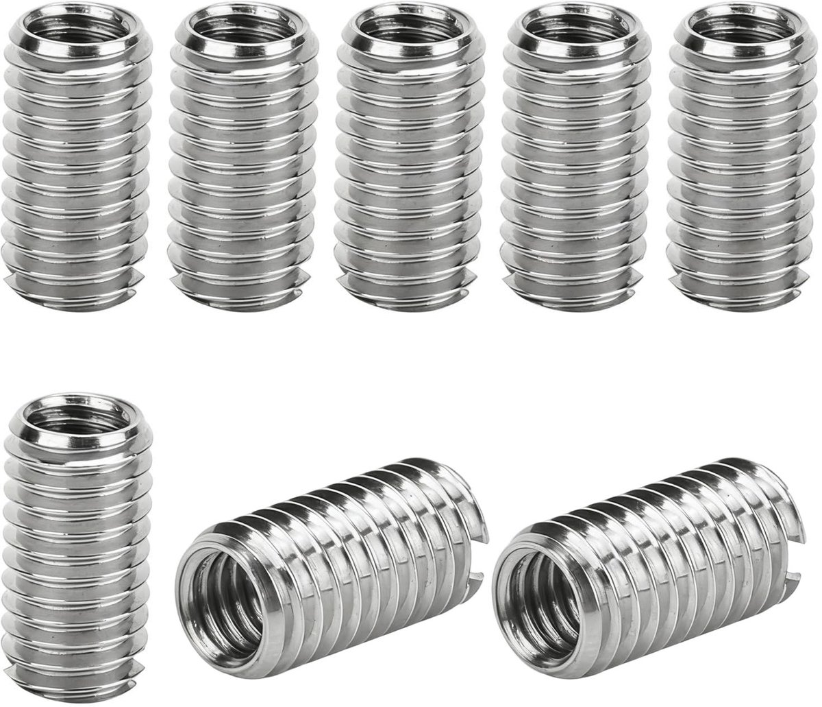 Dailygoods- Verloopmoer 10-delig - Roestvrij Staal - Draadinzetstukken - Mannelijke/Vrouwelijke Draad - Reparatiegereedschap - Industrieel Gebruik - Draadinzetstuk